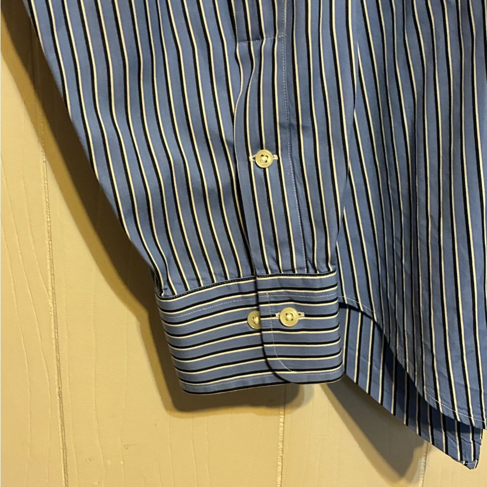 Polo by Ralph Lauren Men's Estate Classic Blue Pinstripe Dress Shirt - Picture 4 of 14